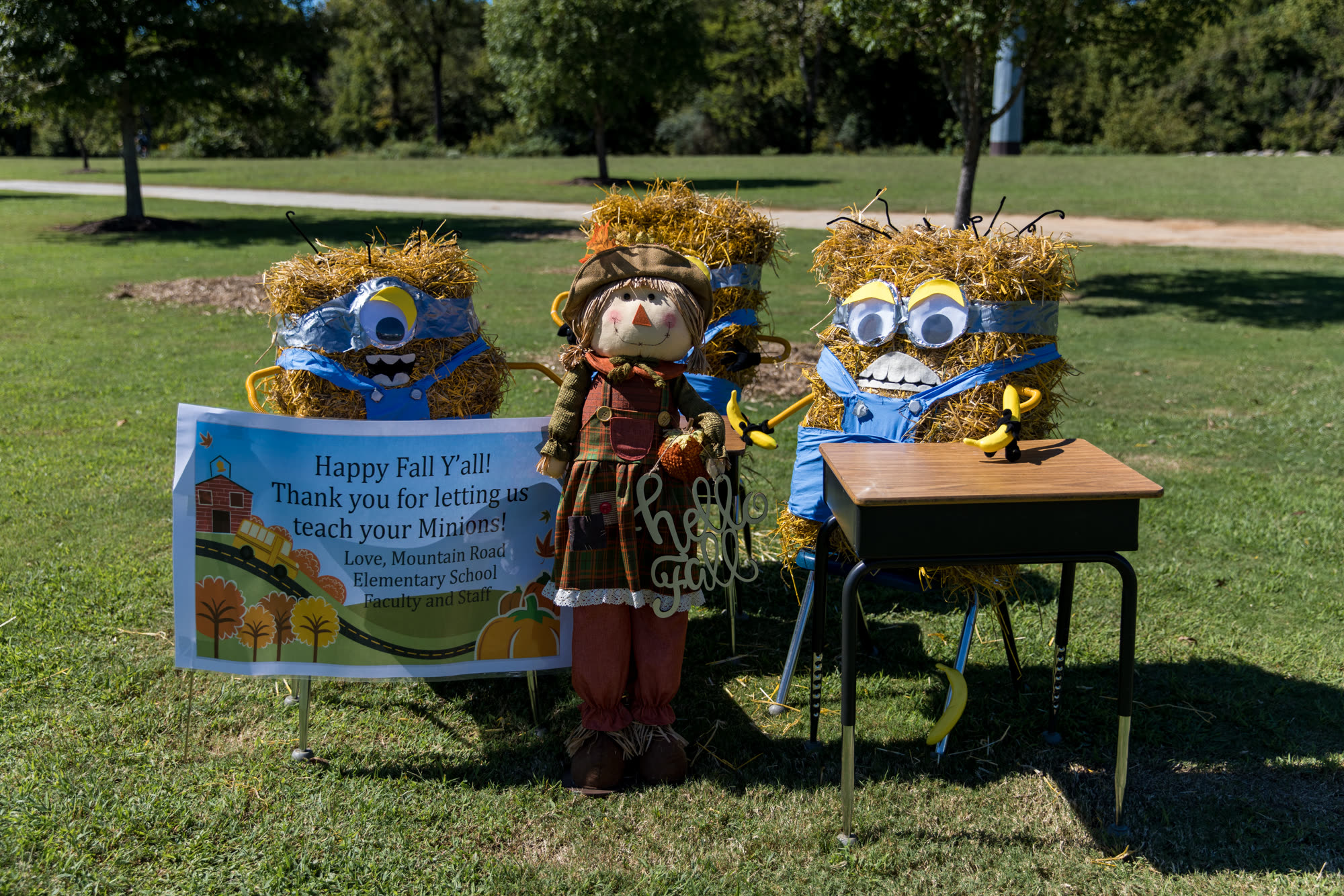 The scarecrow display at Riverfest, a festival tradition.